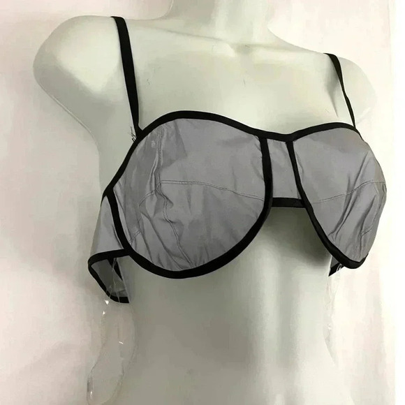 NWT Hot & Delicious Reflective Bra Top Large Gray Black Women's - Picture 11 of 13